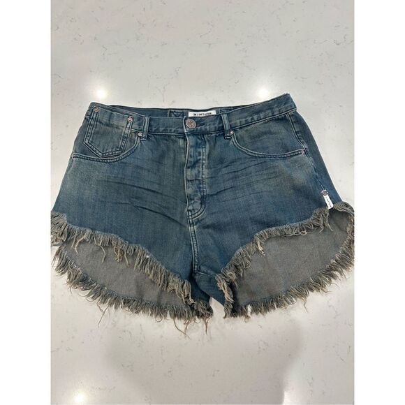One teaspoon Le Wolves distressed raw hem buckle shorts size 30 medium wash - Picture 2 of 8